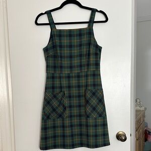 Princess Highway Green Plaid Mini Dress